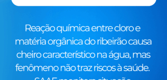 NOTA DE ESCLARECIMENTO – Odor na água