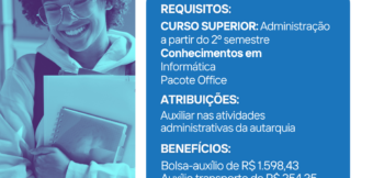 OPORTUNIDADE: SAAE está com duas vagas de estágio abertas em Administração